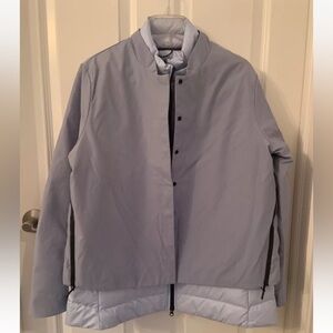 NIKE Down Puffer w/ WindbreakerJacket Women Large Blue 2PC. Set Water Resistant